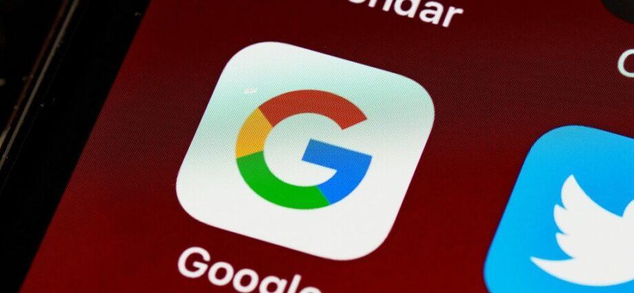 Google Icon auf Bildschirm